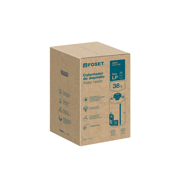 Calentador de depósito, 38L, 1 servicio, gas LP, FOSET