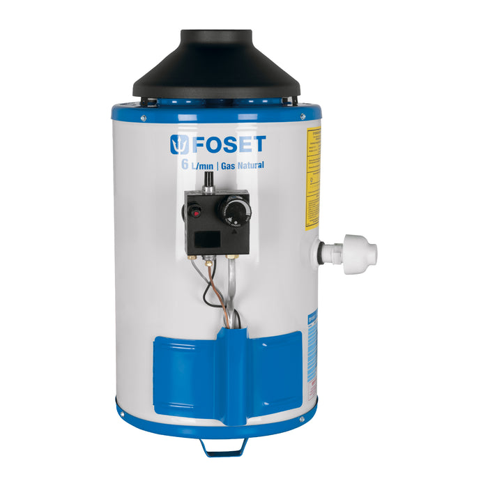 Calentador de paso, rápida recup, 6L, 1 serv, gas nat, FOSET