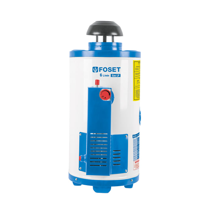 Calentador de paso, rápida recup, 6L, 1 serv, gas LP, FOSET