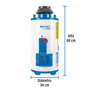 Calentador de paso, rápida recup, 9L, 2 serv, gas LP, FOSET
