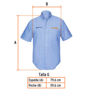 Camisa manga corta para hombre, azul, G, TRUPER