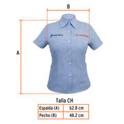 Camisa manga corta para mujer, azul, CH, TRUPER