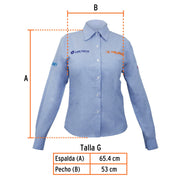 Camisa manga larga para mujer, azul, G, TRUPER