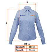 Camisa manga larga para mujer, azul, EG, TRUPER