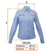 Camisa manga larga para mujer, azul, EEG, TRUPER