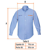 Camisa manga larga para hombre, azul, G, TRUPER