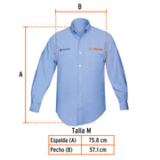 Camisa manga larga para hombre, azul, M, TRUPER