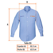 Camisa manga larga para hombre, azul, EG, TRUPER