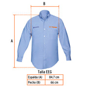 Camisa manga larga para hombre, azul, EEG, TRUPER