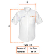 Camisa manga corta para hombre, blanca, EEG, TRUPER