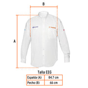 Camisa manga larga para hombre, blanca, EEG, TRUPER