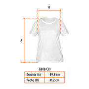 Playera cuello redondo para mujer, blanca, CH, TRUPER
