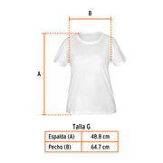 Playera cuello redondo para mujer, blanca, G, TRUPER