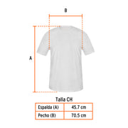 Playera cuello redondo para hombre, blanca, CH, TRUPER
