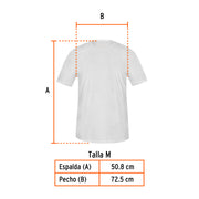 Playera cuello redondo para hombre, blanca, M, TRUPER