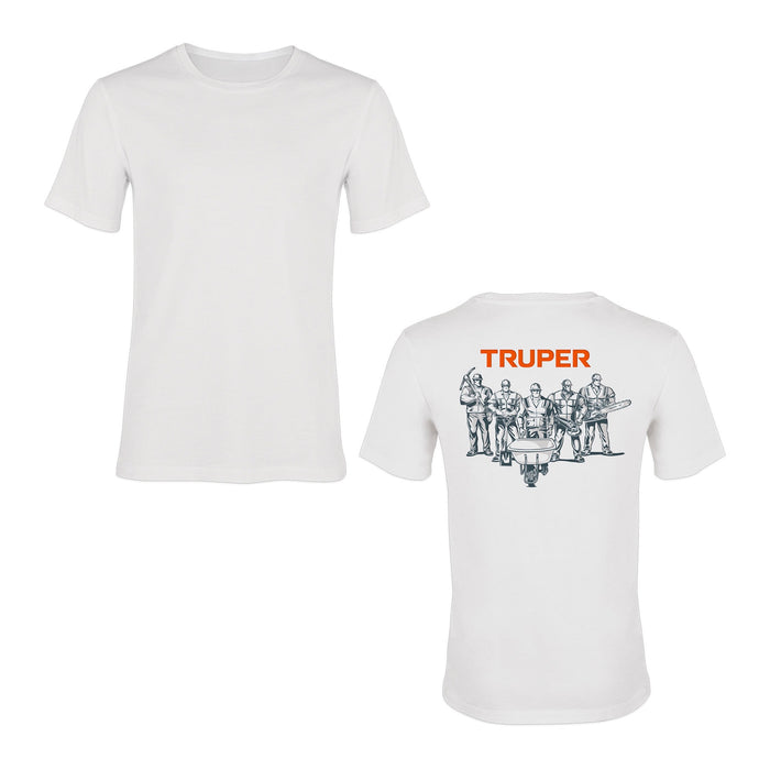 Playera cuello redondo para hombre, blanca, G, TRUPER