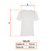 Playera cuello redondo para hombre, blanca, G, TRUPER