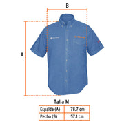 Camisa de mezclilla manga corta para hombre, M, TRUPER