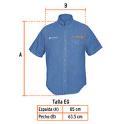 Camisa de mezclilla manga corta para hombre, EG, TRUPER
