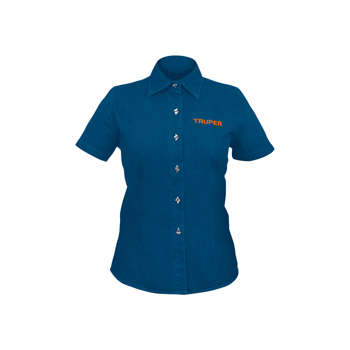 Camisa de mezclilla manga corta para mujer, EG, TRUPER