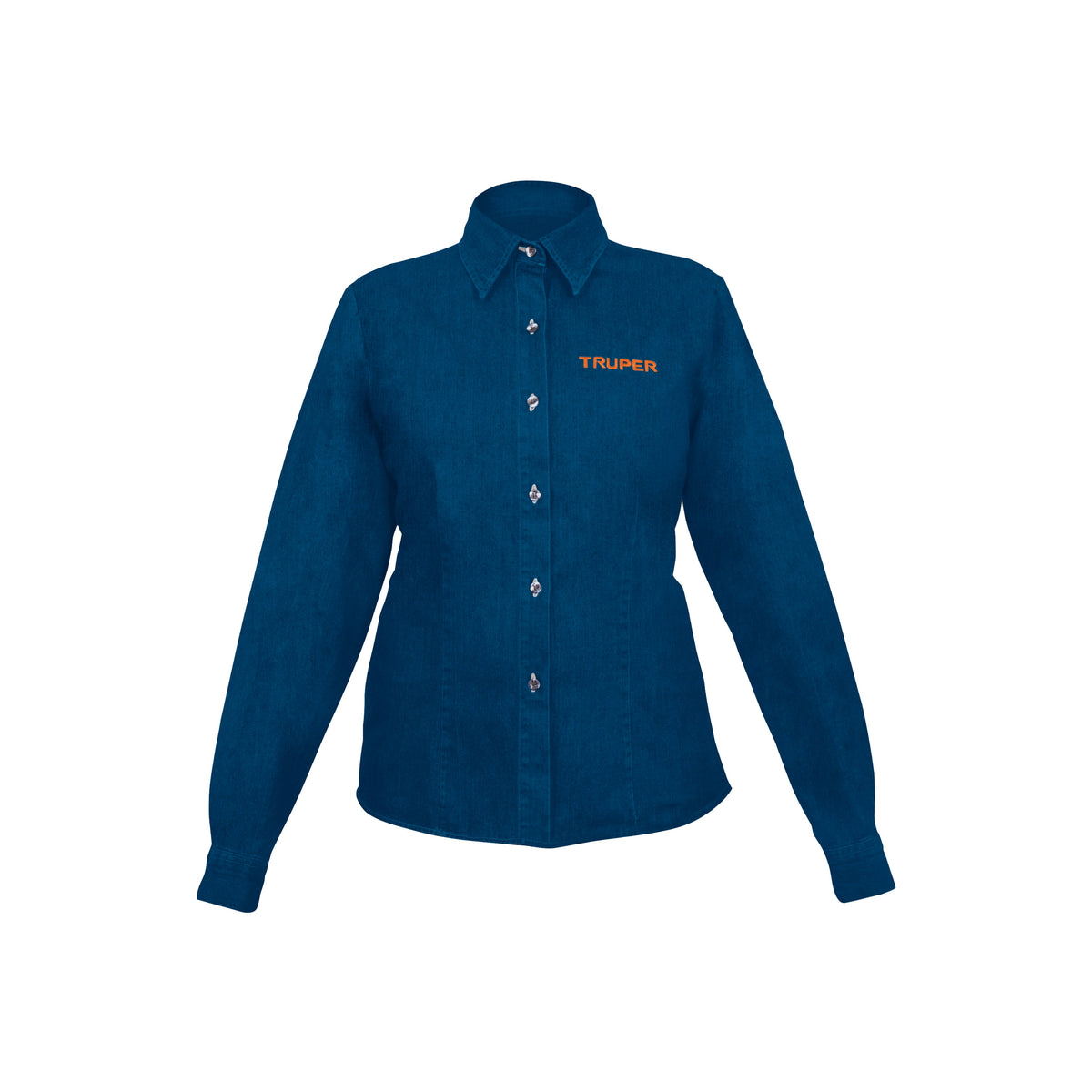 Camisa de mezclilla manga larga para mujer, M, TRUPER