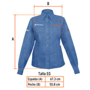 Camisa de mezclilla manga larga para mujer, EG, TRUPER
