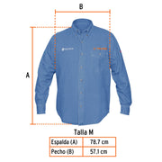 Camisa de mezclilla manga larga para hombre, M, TRUPER