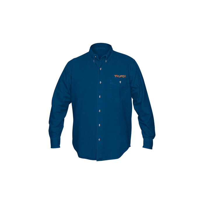 Camisa de mezclilla manga larga para hombre, CH, TRUPER