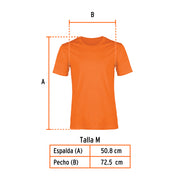 Playera cuello redondo para hombre, naranja, M, TRUPER