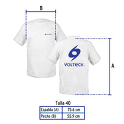 Playera cuello redondo para hombre, blanca, G, VOLTECK