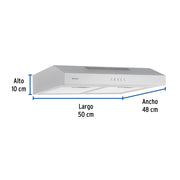 Campana extractora 50cm, empotrable, acero inoxidable, FOSET