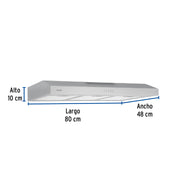 Campana extractora 80cm, empotrable, acero inoxidable, FOSET