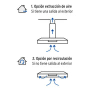 Campana extractora 80cm, empotrable, acero inoxidable, FOSET