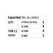 Canaleta de 2 vías 10 x 20 mm, con división, VOLTECK