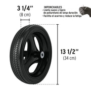 Carretilla 3.5 ft3 roja,angosta, imponchable, tubular,PRETUL