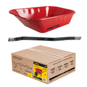 Carretilla 3.5 ft3 roja, angosta ,neumática, tubular, PRETUL