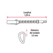 Cadena de paseo para perro de 1.2 m x 3.5 mm, FIERO