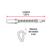 Cadena de paseo para perro de 1.2 m x 4 mm, FIERO