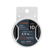 Carrete con 2.5 m de cable primario negro calibre 10, TRUPER