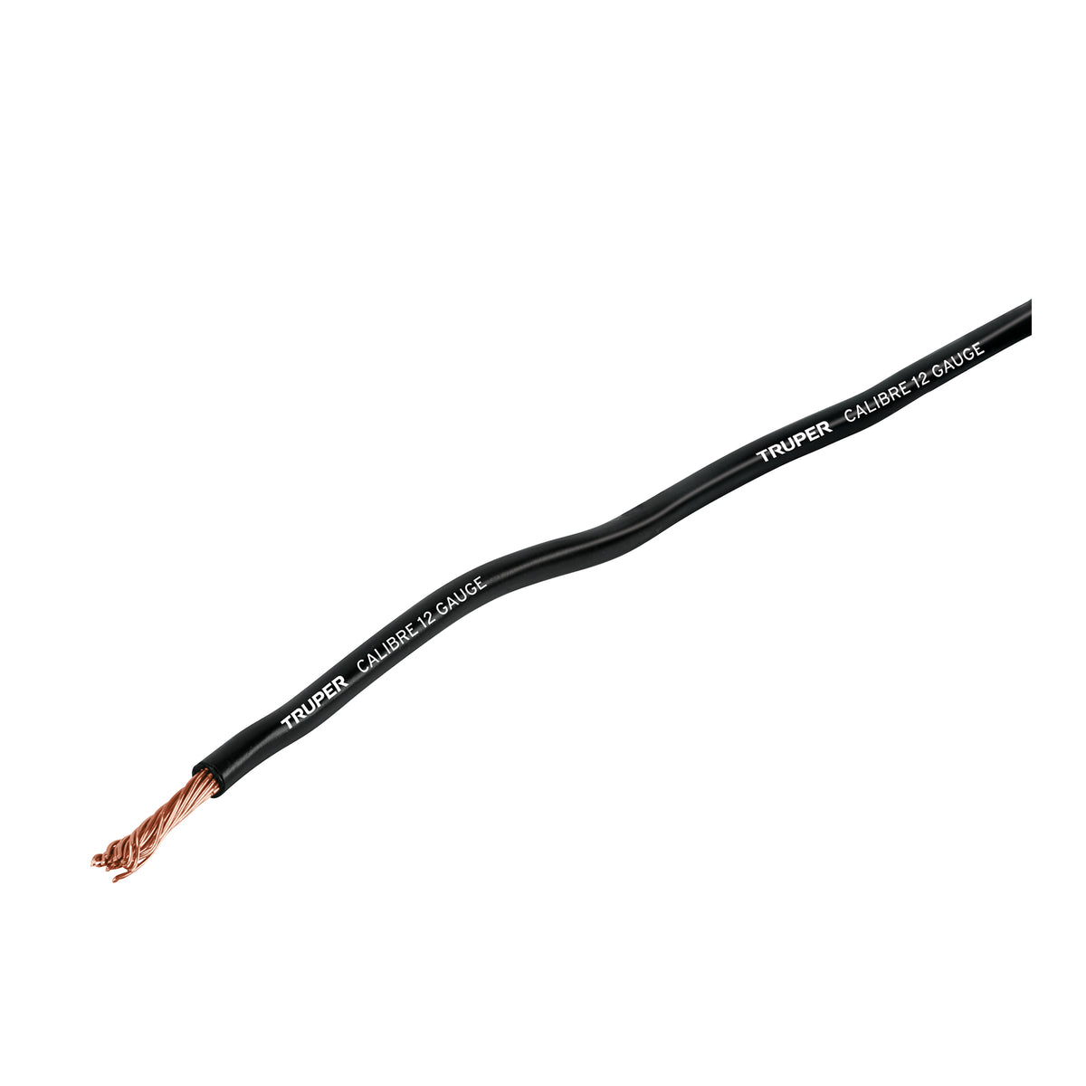 Carrete con 3.5 m de cable primario negro calibre 12, TRUPER