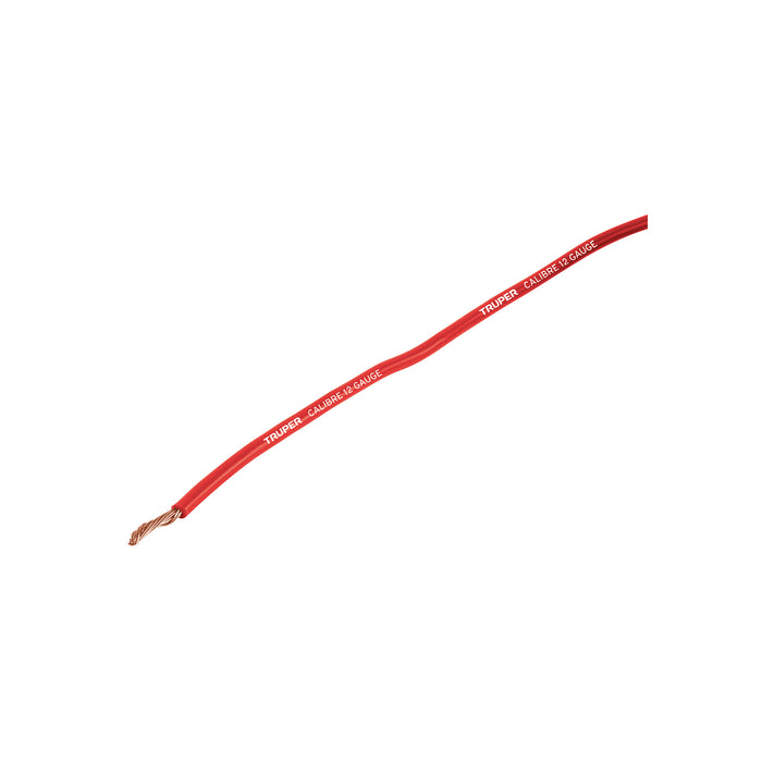 Carrete con 3.5 m de cable primario rojo calibre 12, TRUPER