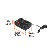 Cargador rápido de baterías de ion litio 20V, TRUPER PRO