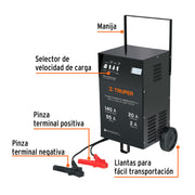 Cargador de baterías 55 A, arrancador de 140A, 12V, TRUPER
