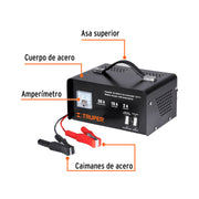 Cargador de baterías 10 A, arrancador de 50A, 12V, TRUPER