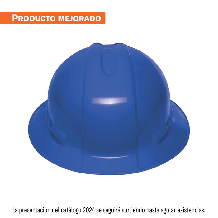 Casco de seguridad ala ancha, azul, TRUPER