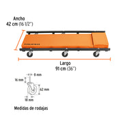 Cama de acero 36' para mecánico, TRUPER