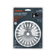 Carda tipo cónico 5' alambre trenzado, multi-rosca, TRUPER