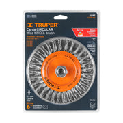 Carda circular 6' alambre trenzado, eje 5/8'-11, TRUPER