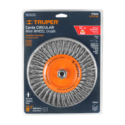 Carda circular 8' alambre trenzado, eje 5/8'-11, TRUPER