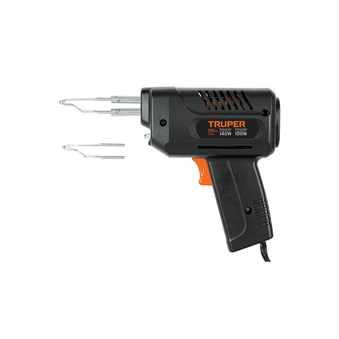 Cautín 140 W tipo pistola con 2 temperaturas, TRUPER